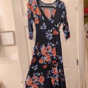 Faux wrap maxi dress